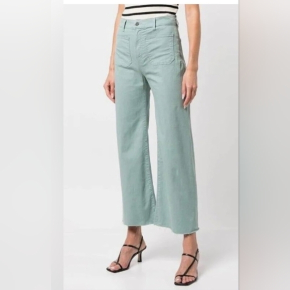 Veronica Beard Grant Wide-Leg Extra High Rise Raw Hem Pants - Picture 1 of 8